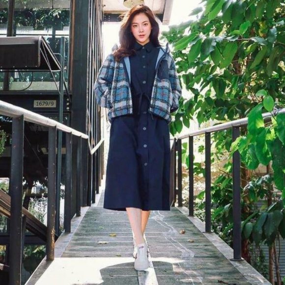 Jwanderson twill shirt dress navy blue M - Picture 2 of 7